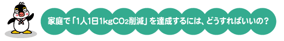 �ƒ�Łu1�l1��1kgCO2�팸�v��B������ɂ͂ǂ�����΂�����