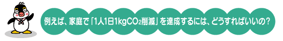 �ƒ�Łu1�l1��1kgCO2�팸�v��B������ɂ͂ǂ�����΂�����